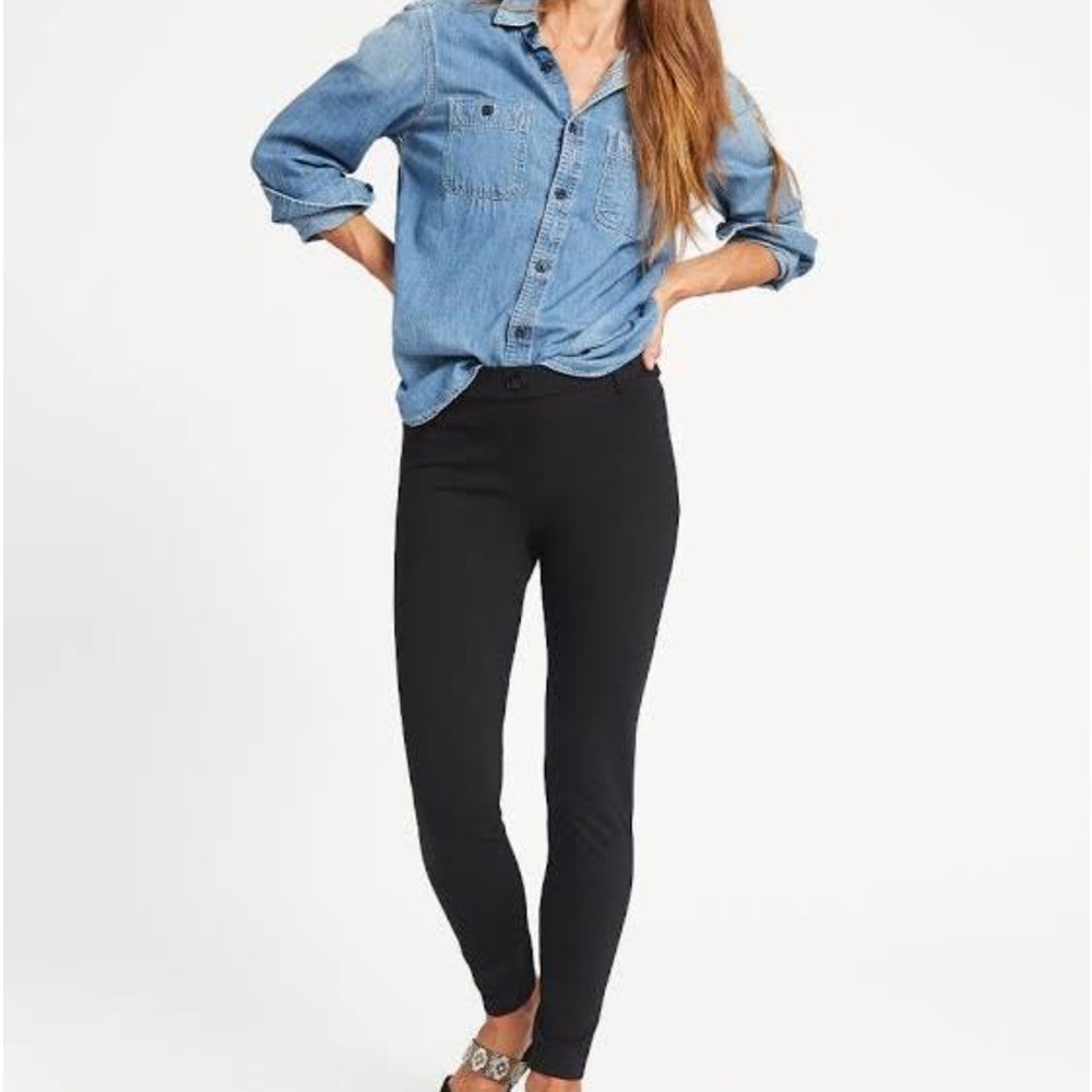 BETABRAND Skinny-Leg Pocket Dress Pant Yoga Pants Black Large Long W1166-BK